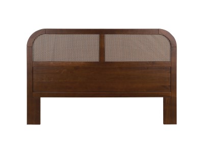 Cabeceira de cama com palhinha indiana no tamanho queen na cor amendoada / Coleção Acapulco